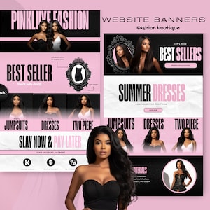Fashion Web Banner Templates | Boutique Website Headers (Editable Canva)