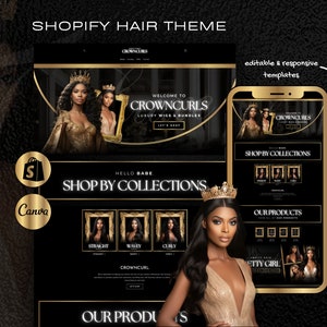 Shopkette Theme | Webseite von Hair Business | Haar-Branding-Vorlagen | Haarverlängerungen Shopilly Theme | Haar Vorlagen | Haarbündel Branding
