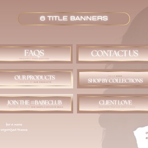 6 Title Banners for FAQ Contact Us and Shop Policies for Beauty Website