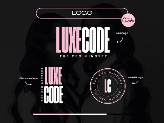 Luxury Beauty Salon Logo Kit, Digital Brand Identity for Studio, Elegant Shop Sign, Minimalist Makeup Artist Design