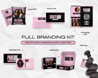 Branding Kit for Hair, Fashion, Lash Techs - Includes Loyalty Cards, Mailer Boxes, and More