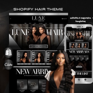 Haar Verlängerung Website Vorlage | Haarverlängerung im Shop Perücke Website Theme | Hair Bundle Business | Salon Shopilly Template