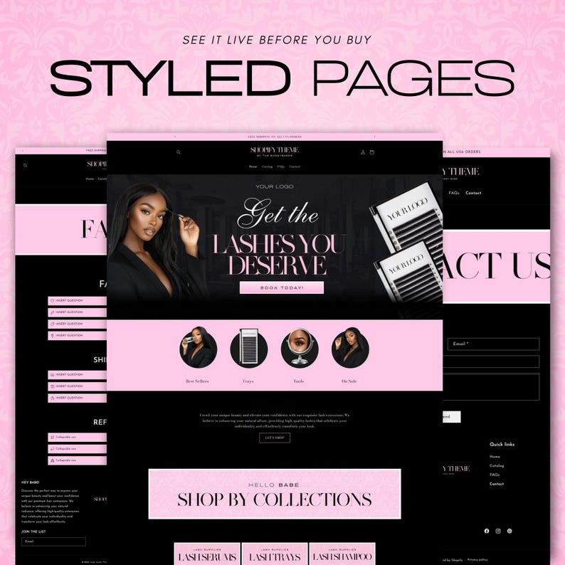 Customizable Canva banners designed for lash businesses