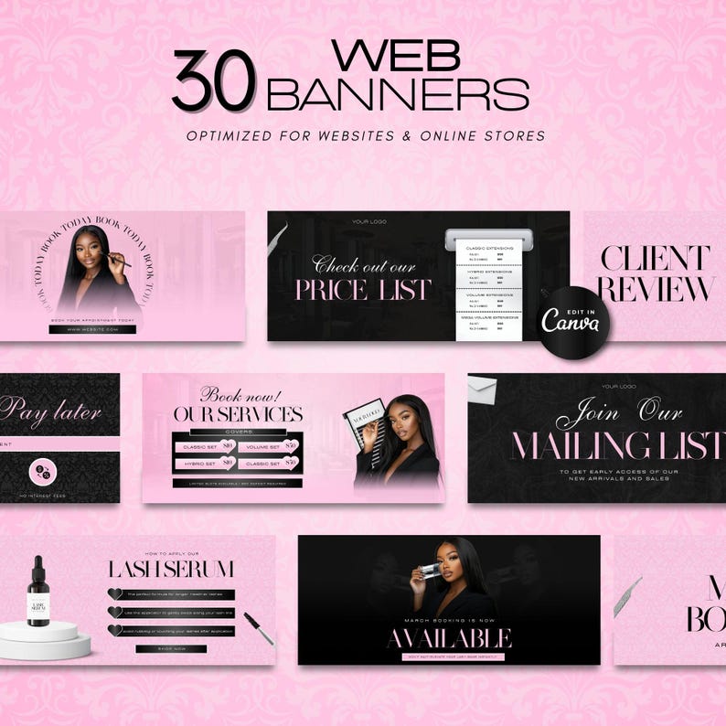Customizable Eyelash Extensions Website Templates |