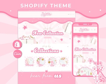 Kawaii Pink Studio Shopify Theme | Customizable Stationery Store Template