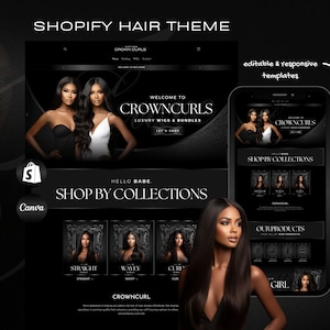 Shopkette Theme | Webseite von Hair Business | Haar-Branding-Vorlagen | Haarverlängerungen Shopilly Theme | Haar Vorlagen | Haarbündel Branding