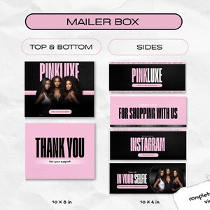 Wig box template editable in Canva