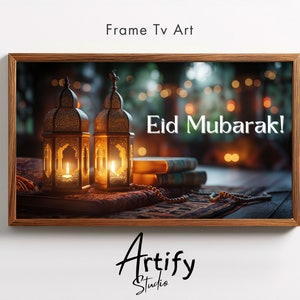 Samsung frame tv art Islamic Eid Mubarak frame tv art Olden Lantern frame tv screensave Muslim nightlight decor digital download able tv art