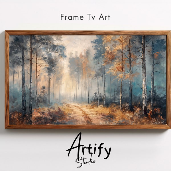 Samsung frametv art Vintage Forest frame tv art Summer frame tv screensaver textured decor hikinglover digital download earthy painting