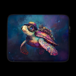 Steampunk Sea Turtle Laptop Sleeve: Neoprene Computer Case