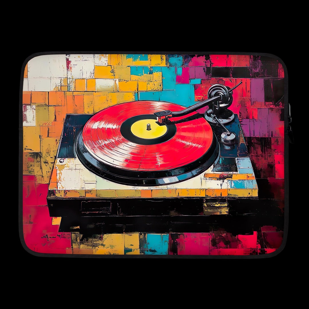 Retro Vinyl Art Laptop Sleeve - Vintage Art Laptop Cover - Colorful Art ...