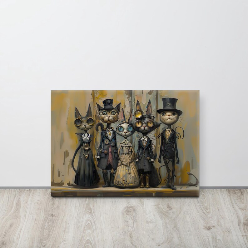 Steampunk Cats Canvas Art • Victorian Steampunk Wall Decor • Fantasy ...