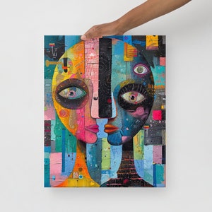 Abstract Canvas Wall Decor - Vibrant and Odd Abstract Art - Colorful Wall Art - Art Lover Gift - Minimalist Art - House Warming Gift