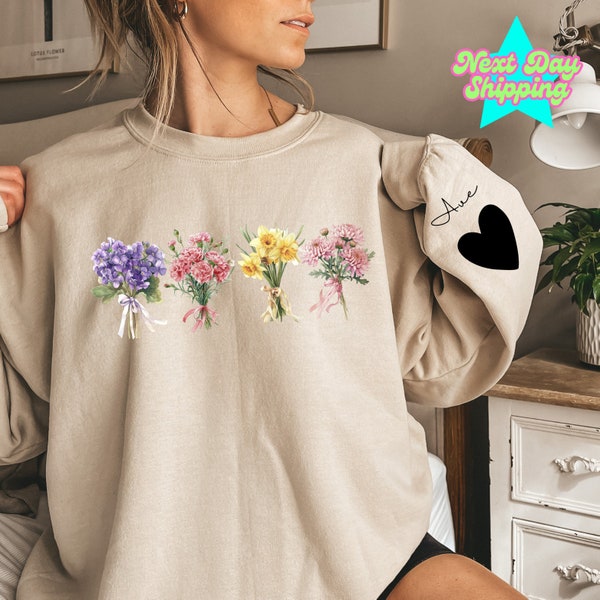 Custom Mama's Garden Shirt, Mama Hoodie, Custom Gift Love Shirt, Personalized Mama Sweater, Gift Shirt, Flower Sweatshirt, Mom Gift Hoodie