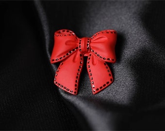 Red cute bow clip, brooch