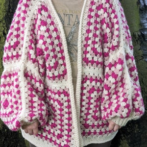 Oversized Granny Square Cardigan