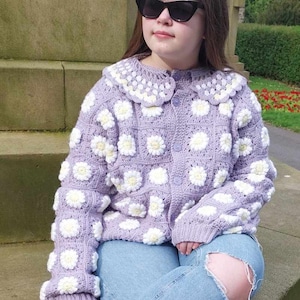 Daisy granny square crochet cardigan