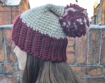 Winter Slouch Crochet Woolly hat