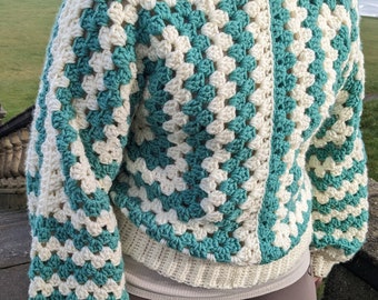 Short Chunky Crochet Hexagon Jumper