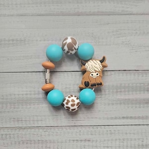 Dije de taza de vaca de las Tierras Altas, Vaca de las Tierras Altas, Dije de taza Stanley, Dije de vaso, Accesorios Stanley, Dije de taza