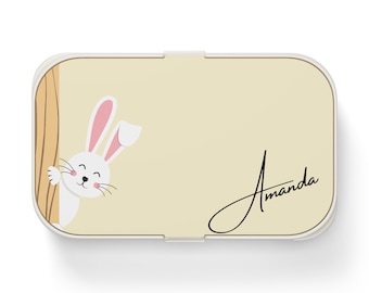 Custom Name Bento Lunch Box - Bunny