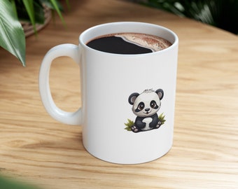 Cute panda Ceramic Mug 11oz,Funny Mug, Camping Mug, Custom Coffee Mug, Travel Mug, Office Mug, Funny, Personalised Mug,Small Mugs, Glass Mug