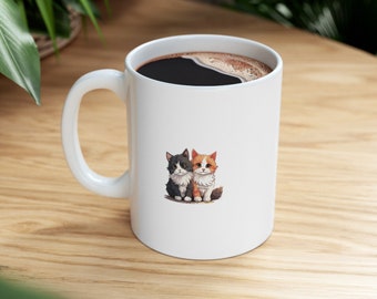 Cute cat Ceramic Mug 11oz, Funny Mug, Camping Mug, Custom Coffee Mug, Travel Mug, Office Mug, Funny, Personalised Mug, Small Mugs, Glass Mug