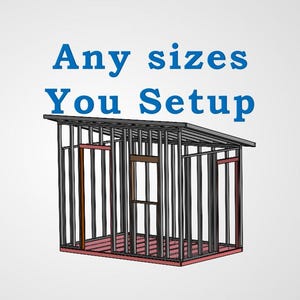 Lean-To Shed Plans | Flexible Size, Front/Side Door (Digital Download)