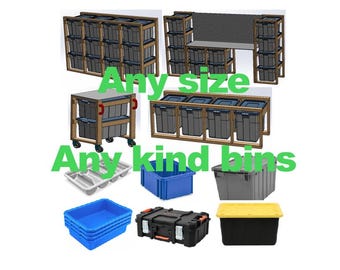 DIY Garage Storage Shelf Plans, Flexible Sizes Tote Rack (Digital Download)