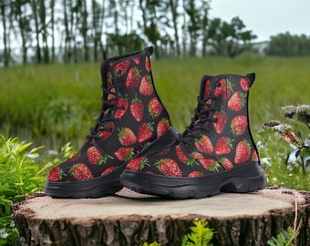 Strawberry Chunky Boots - Up to size 44!