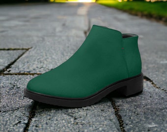 Emerald Green Zipper Boots - Sizes 35 to 45