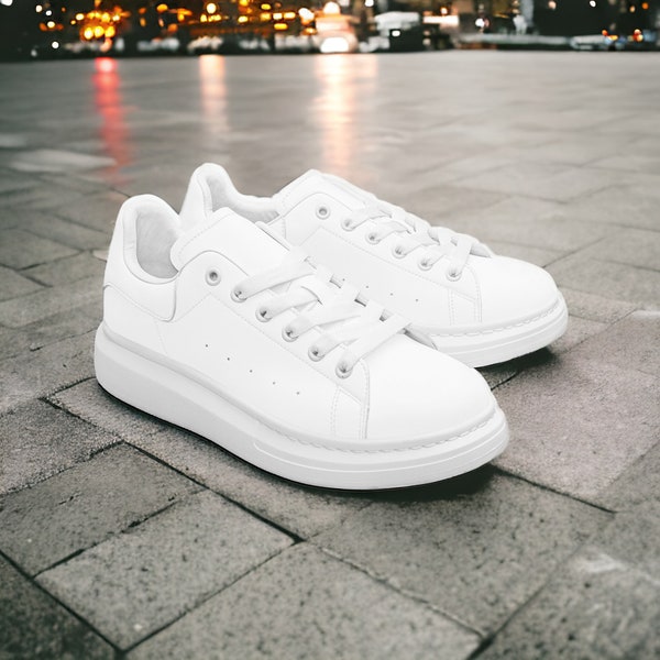 White Oversized Sneakers for Women (Up to Size 45!)