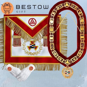 Past Grand High Priest Royal Arch Chapter Complete Set: Apron, Chain Collar and Gloves