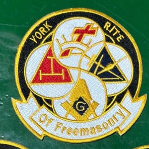 York Rite of Freemasonry Embroidered Masonic Patch