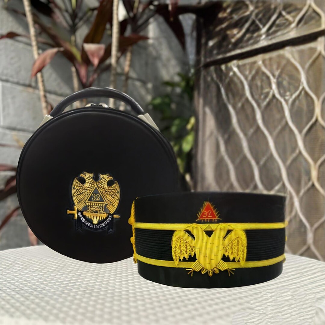 32nd Degree Scottish Rite Crown Cap and Case Set: Embroidered Double ...