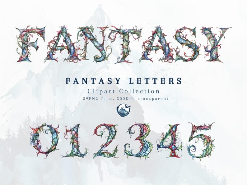 Fantasy Letter Clipart, Includes Numbers and Punctuation - Etsy