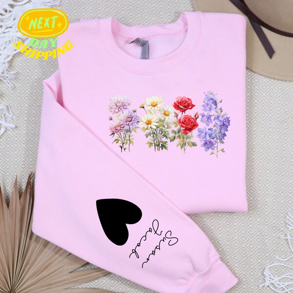 Custom Mama's Garden Shirt, Custom Gift Love Shirt, Personalized Mama Sweater, Gift Shirt, Flower Sweatshirt, Mom Gift Hoodie, Mama Hoodie