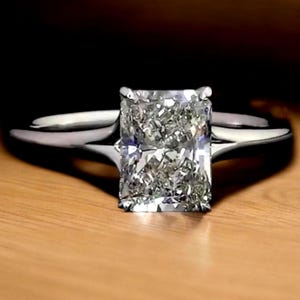 2CT Radiant Moissanite engagement ring, 14k solid Gold Ring for Proposal Wedding Gift, spilt band promise ring, anniversary gift for woman