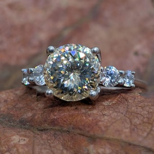 Anello antico con moissanite taglio portoghese da 3 carati, anello di fidanzamento con moissanite gialla, anello di nozze solitario, anello di proposta, regalo di anniversario per lei