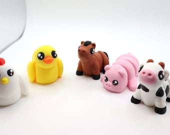 Farm Animal Plastic Toys Bundle - Pack of 5