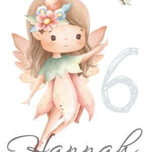 Iron-on image fairy with desired name and age for children personalized *Fairy apricot *optionally available as DTF print