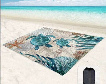 1pc grote waterdichte strandmat, buitendeken met hoekvak, - Perfect voor strand, festival, picknick, reizen en kamperen