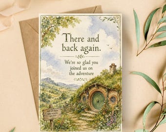 Hobbit LOTR Inspired Wedding Thank You Card A5 (Digital Download)
