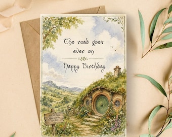 Hobbit LOTR Inspired Birthday Card A5 (Digital Download)