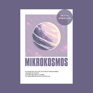 Bts &quot;Mikrokosmos&quot; digital wall print - aesthetic kpop decor