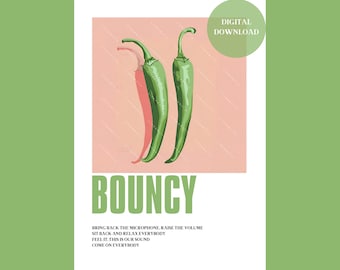 Impresión digital de pared "Bouncy" de Ateez: decoración estética de Kpop