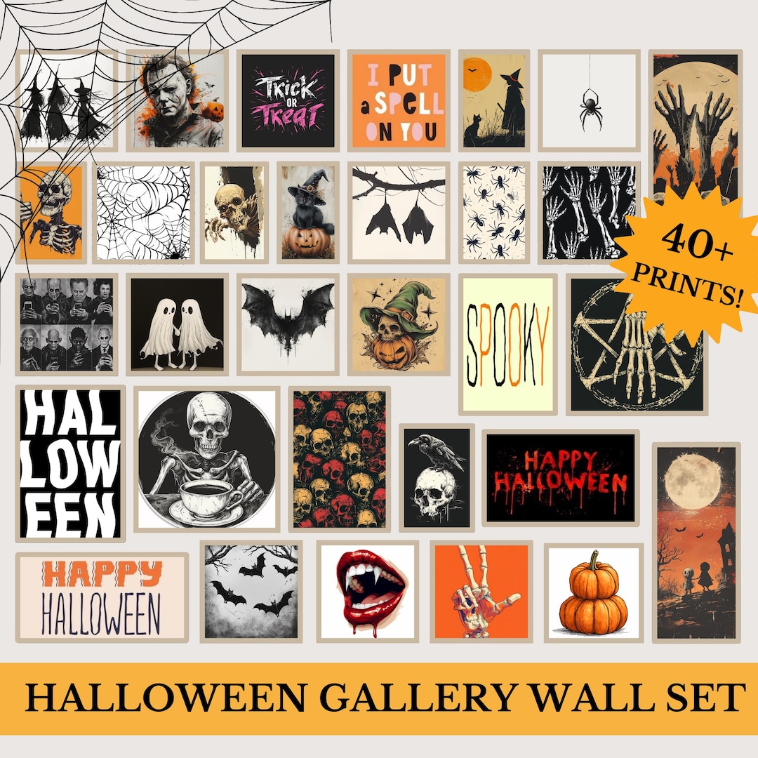 40 Halloween Prints Wall Art, Bundle of 40 Printables, Spooky Home ...