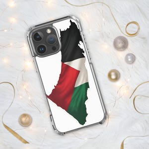 Coque de portable carte de la Palestine - Design minimaliste et élégant, housse de protection douce et durable | Conception de la coque pour iPhone | Cadeau pour elle et lui