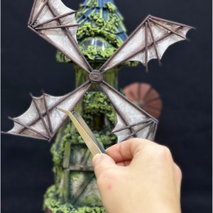 Miniature Windmill Model with Bat wings