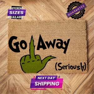 Go Away Seriously Doormat, Front Door Mat, Entryway Decor, Xmas Gift, Outdoor Doormat, Funny Doormat Gift, Cute Doormat, Christmas Decor
